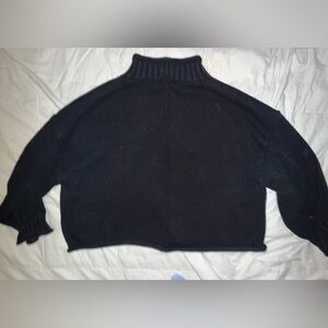 J. Crew Black Cropped Turtleneck Sweater Rollneck Black 2025